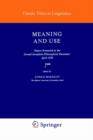Meaning and Use - Book