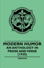 Modern Humor - an Anthology in Prose and Verse - (1920) - Book