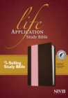NIV Life Application Study Bible, Second Edition, TuTone (Red Letter, LeatherLike, Dark Brown/Pink, Indexed) - Book