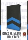 NLT Guys Slimline Bible Tutone Black/Blue Chevrons - Book