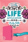 NLT Girls Life Application Study Bible (LeatherLike, Pink/Glow) - Book