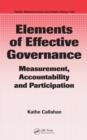 Elements of Effective Governance : Measurement, Accountability and Participation - eBook