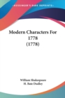 Modern Characters For 1778 (1778) - Book