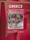 Greece Export-Import, Trade and Business Directory Volume 1 Strategic Information and Contacts - Book