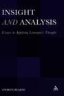 Insight and Analysis : Essays in Applying Lonergan's Thought - Book