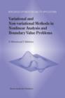 Variational and Non-variational Methods in Nonlinear Analysis and Boundary Value Problems - Book