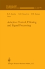 Adaptive Control, Filtering, and Signal Processing - eBook
