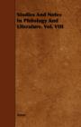 Studies And Notes In Philology And Literature. Vol. VIII - Book