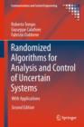 Randomized Algorithms for Analysis and Control of Uncertain Systems : with Applications - Book