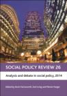 Social Policy Review 26 : Analysis and debate in social policy, 2014 - eBook