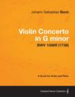 Violin Concerto in G Minor - A Score for Violin and Piano BWV 1056R (1738) - Book