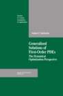 Generalized Solutions of First Order PDEs : The Dynamical Optimization Perspective - eBook