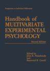 Handbook of Multivariate Experimental Psychology - Book
