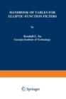 Handbook of Tables for Elliptic-Function Filters - Book