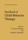 Handbook of Child Behavior Therapy - Book