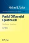 Partial Differential Equations III : Nonlinear Equations - Book
