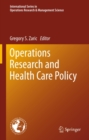 Operations Research and Health Care Policy - eBook