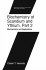 Biochemistry of Scandium and Yttrium, Part 2: Biochemistry and Applications - eBook