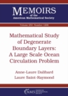 Mathematical Study of Degenerate Boundary Layers : A Large Scale Ocean Circulation Problem - Book