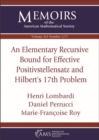 An Elementary Recursive Bound for Effective Positivstellensatz and Hilbert's 17th Problem - Book