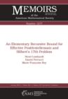 An Elementary Recursive Bound for Effective Positivstellensatz and Hilbert's 17th Problem - eBook