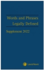 Words and Phrases Legally Defined 2022 Supplement - Book