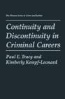 Continuity and Discontinuity in Criminal Careers - Book
