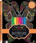 Neon Colouring Kit with 6 highlighters: Butterflies - Book