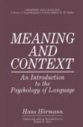 Meaning and Context : An Introduction to the Psychology of Language - eBook
