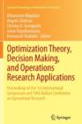 Optimization Theory, Decision Making, and Operations Research Applications : Proceedings of the 1st International Symposium and 10th Balkan Conference on Operational Research - Book