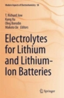 Electrolytes for Lithium and Lithium-Ion Batteries - Book