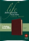 NLT Life Application Study Bible, Second Edition, Large Print (Red Letter, LeatherLike, Brown) - Book