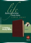 NLT Life Application Study Bible, Second Edition, Large Print (Red Letter, LeatherLike, Brown, Indexed) - Book