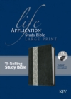 KJV Life Application Study Bible, Second Edition, Large Print, Tutone (Red Letter, LeatherLike, Black/Vintage Ivory Floral, Indexed) - Book