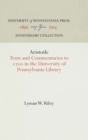 Aristotle : Texts and Commentaries to 1700 in the University of Pennsylvania Library - Book