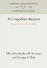 Metropolitan Analysis : Important Elements of Study and Action - eBook