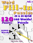 Word Fill-In Puzzles : Fill In Puzzle Book, 120 Puzzles: Vol. 3 - Book