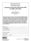 Assessment of Social & Communication Skills for Children with Autism - Book