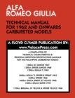 Alfa Romeo Giulia Technical Manual for 1962 and Onwards Carbureted Models - Book