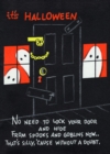 Halloween ghosts flank padlocked door - Halloween Greeting Card - Book