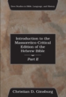 Introduction to the Massoretico-Critical Edition of the Hebrew Bible, Volume 2 - Book