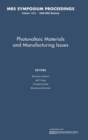 Photovoltaic Materials and Manufacturing Issues: Volume 1123 - Book