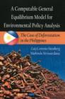 Computable General Equilibrium Model for Environmental Policy Analysis : The Case of Deforestation in the Phillipines - Book