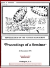 New Research on the Voynich Manuscript : Proceedings of a Seminar - Book