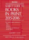 Subject Guide to Books In Print, 2015-16 : 6 Volume Set - Book