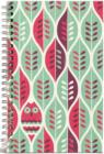 Owl and Leaf Spiral Canvas Notebook - Book
