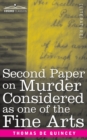 Second Paper On Murder Considered as one of the Fine Arts - Book