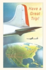 Vintage Journal Tail of Airplane Over US Travel Poster - Book