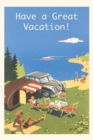 Vintage Journal Family Camping By The Ocean Postcard - Book