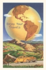 Vintage Journal Globe with Americas Postcard - Book